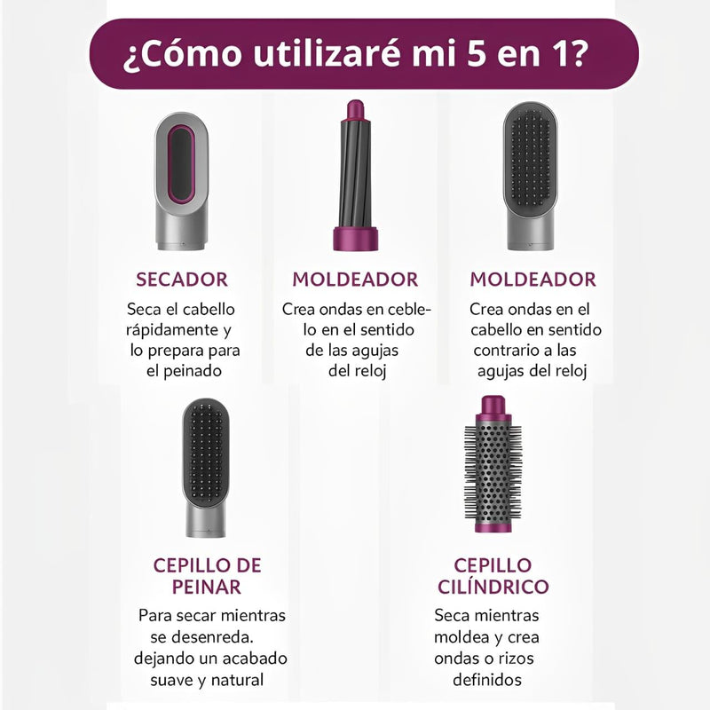 Cepillo Secador profesional AirMaster 5 en 1